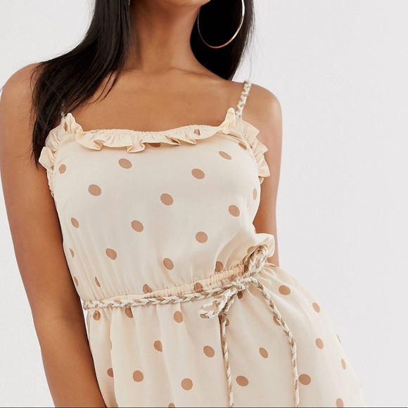ASOS Polka Dot Natural Beach Sundress - Picture 3 of 5
